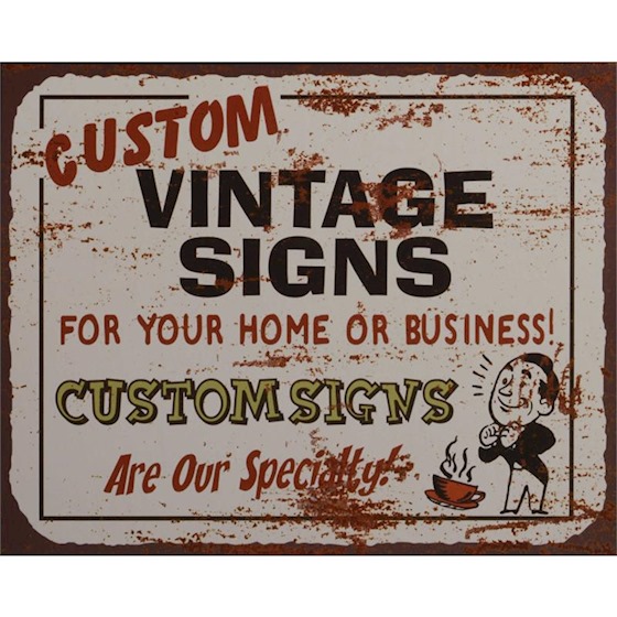 Metalen bordje Custom vintage signs