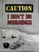 metalen_wandbord_met_hond_caution_i_dont_do_mornings