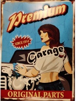 metalen_wandbord_premium_garage_met_dame_1