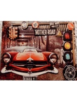 metalen_wandbord_rode_auto_tekst_motherroad_1