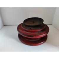 houten_klos_spoel_india_kaarsenhouder_rood_2