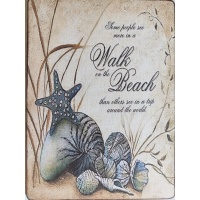 kartonnen_deco_bordje_blauwe_schelpen_walk_on_the_beach