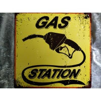 metalen_wandbord_geel_tekst_gasstation