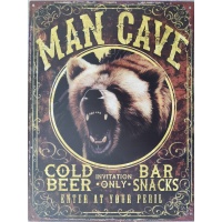 metalen_wandbord_man_cave_cold_beer_invitiaion_only