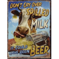 metalen_wandbord_met_afbeelding_koe_tekst_dont_cry_over_spilled_milk_it_could_have_been_beer_1